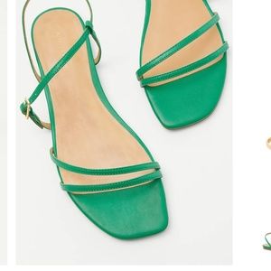 New Ann Taylor Green Leather Sandals Size 9